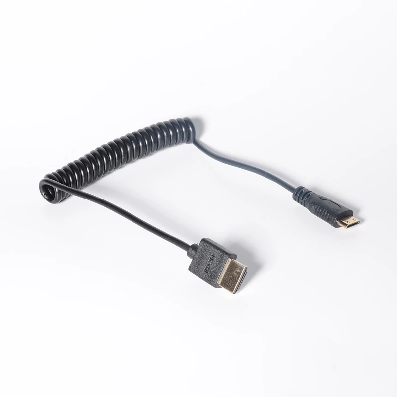 Micro HDMI совместимый OD 3 0 мм мягкий тонкий кабель и мини штекер эластичный пружинный