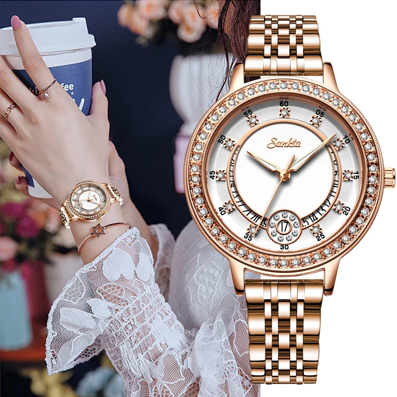 

SUNKTA Fashion Brand Luxury Women Quartz Watch Creative Ladies Wrist Watches For Montre Femme 2020 Female Clock relogio feminino