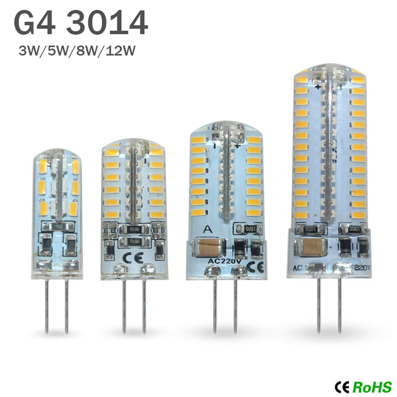 10 шт. G4 светодиодный светильник лампа 3/5/6/8/12 Вт Светодиодный AC/DC 12V AC DC 220V Точечный