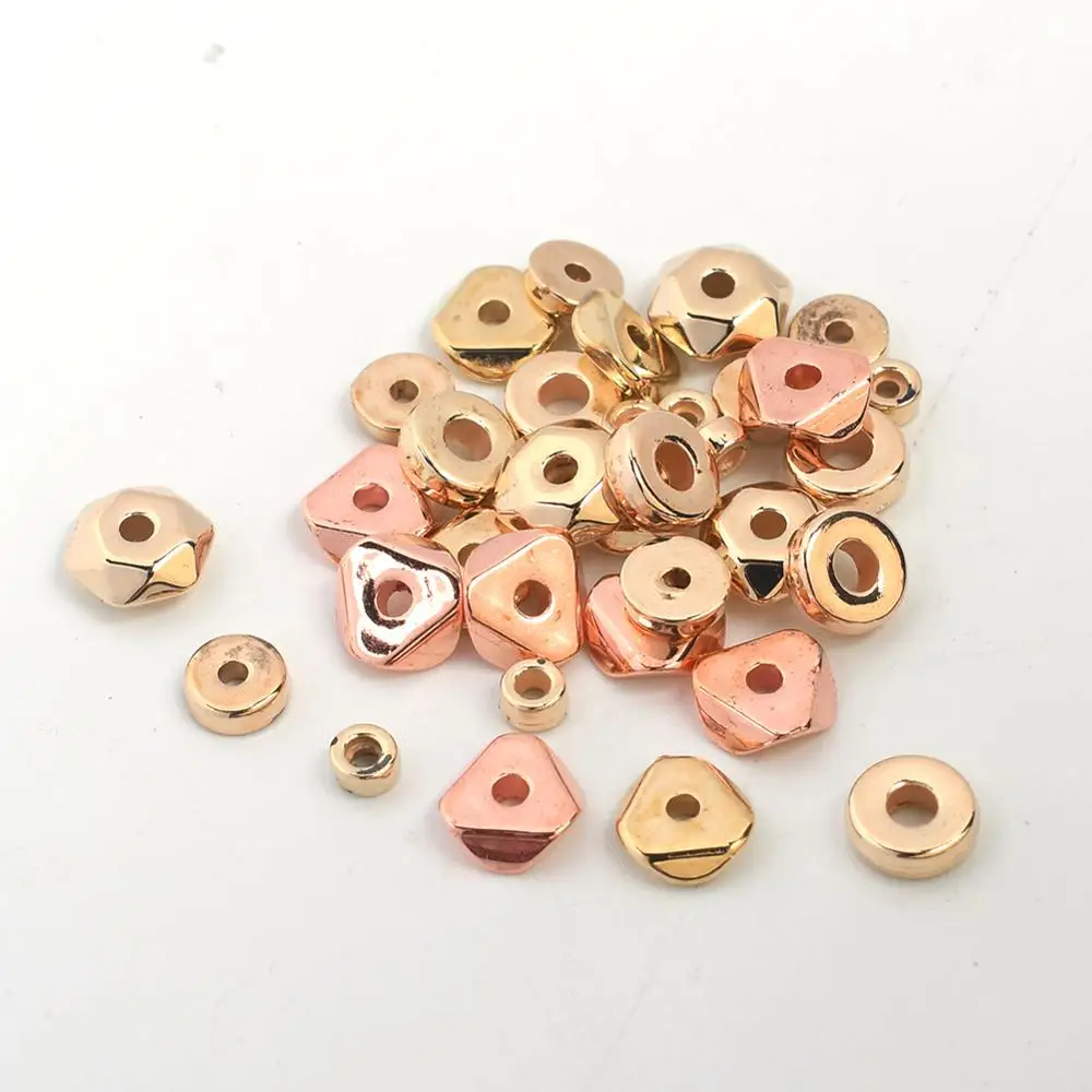 

200Pcs/Lot Hexagon Triangle Round CCB Spacer Beads For Jewelry Making Supplies Geometry Plastic Bracelet Necklace Loose Bead