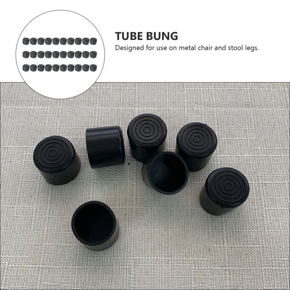 

100pcs Furniture Leg Plug Round Rubber Cover 25mm Tube Bung Blanking End Caps