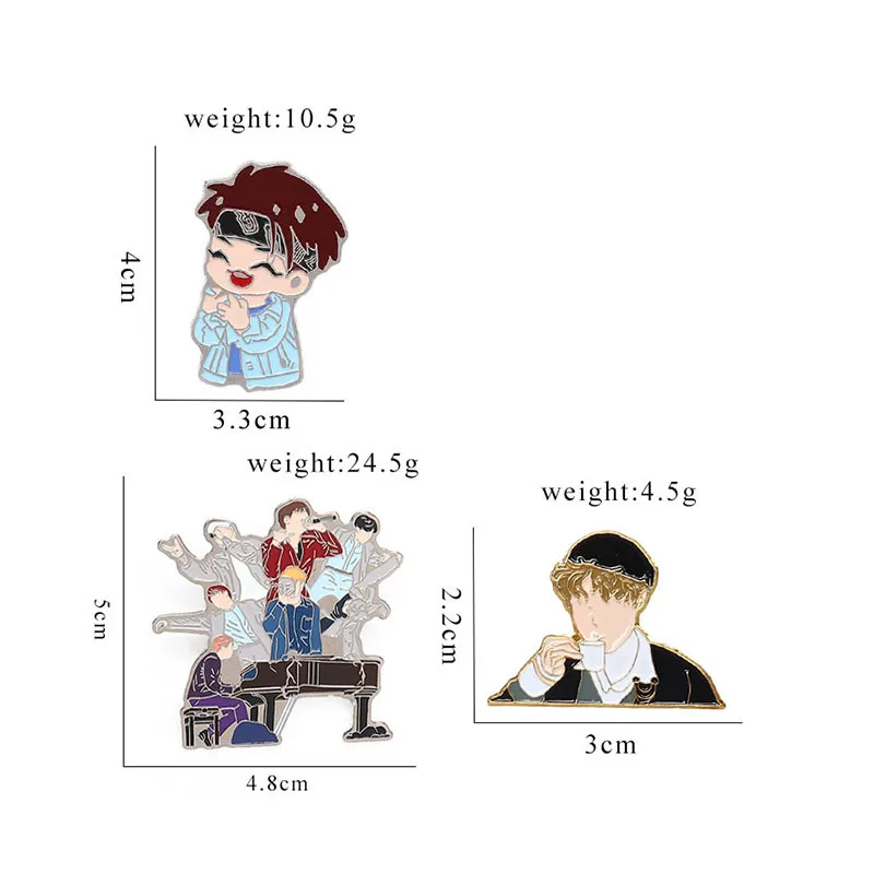 1 шт. KPOP Love Yourself Броши Bling Металл сердечки булавки Kpop Bangtan Boys Pins коллекция