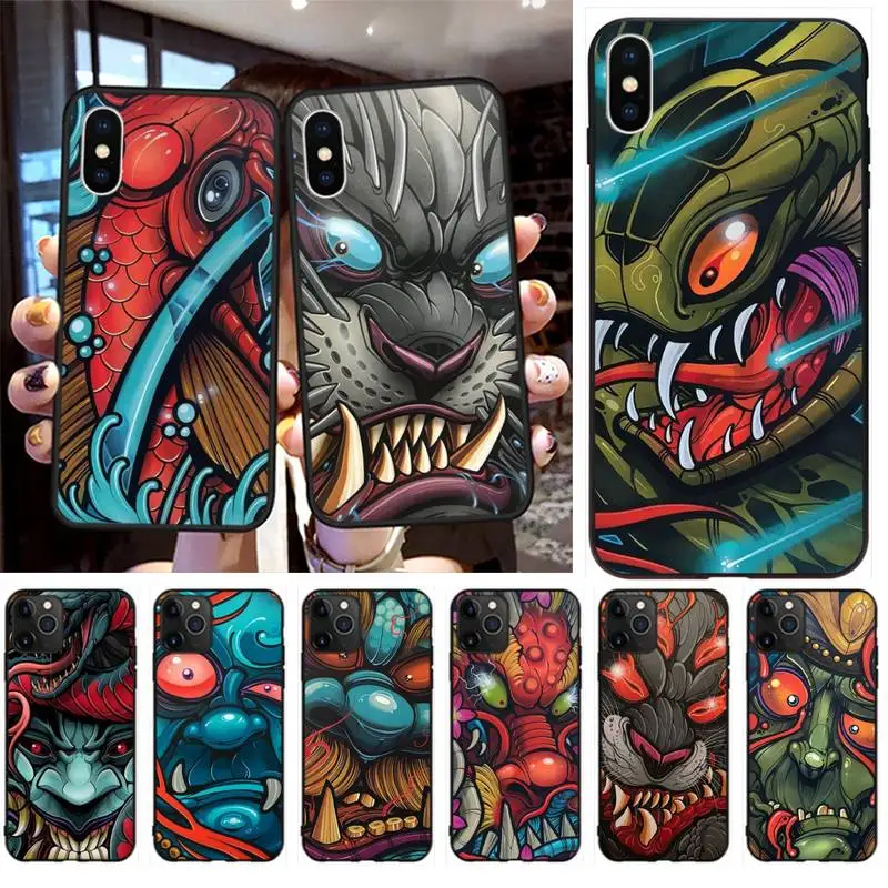 Японские боевые искусства граффити Bling симпатичный чехол для телефона iPhone 11 pro XS