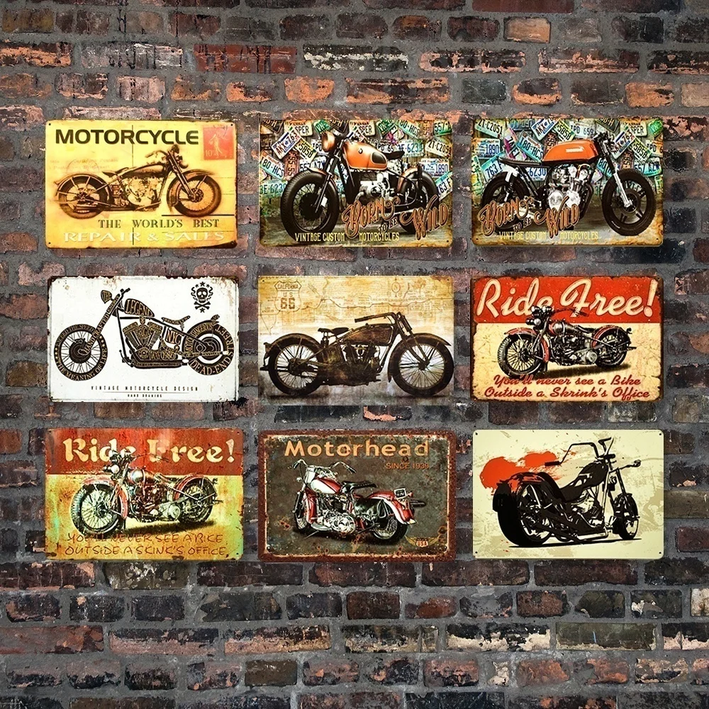 Металлические ретро плакаты Mototcycle винтажные оловянные Плакаты для бара кафе