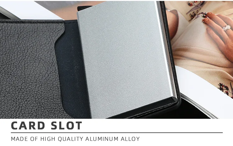Мужской держатель для кредитных карт s, деловой футляр для удостоверения личности, модная Автоматическая RFID визитница, алюминиевые кошельки для банковских карт