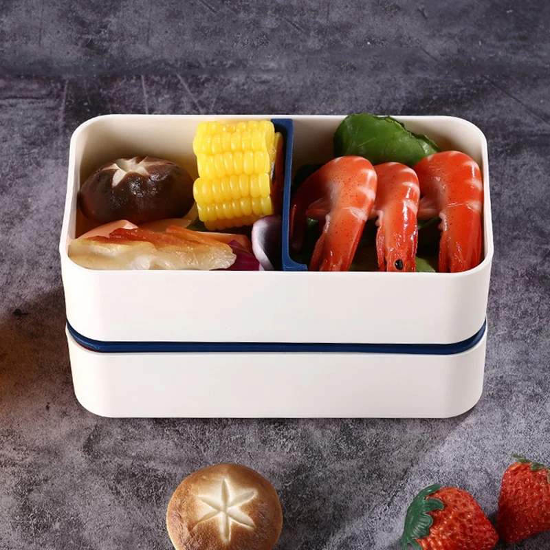 

Portable Bento Box Microwave Dinnerware Food Storage Container Double-Layered Lunch Box Fresh-Keeping Box