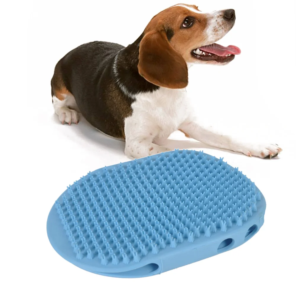 

2021 Rubber Pet Dog Cat Puppy Bath Palm Brush Hair Grooming Brush Comb Scrubber dog grooming dog supplies
