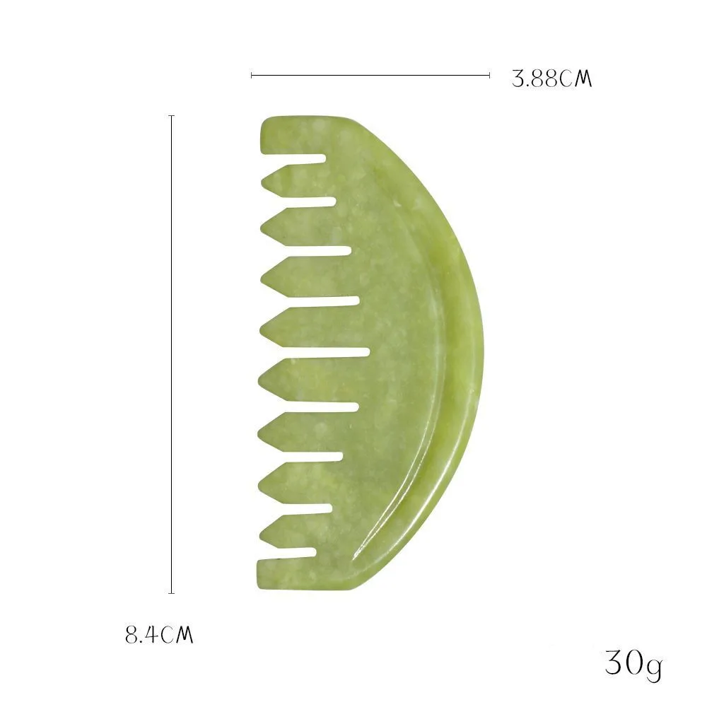 

Jade Massage Comb Head Massager Hair Brush Gua Sha Board Stone Body Massage Brush Scalp Massager Meridian Comb Hair Treatment