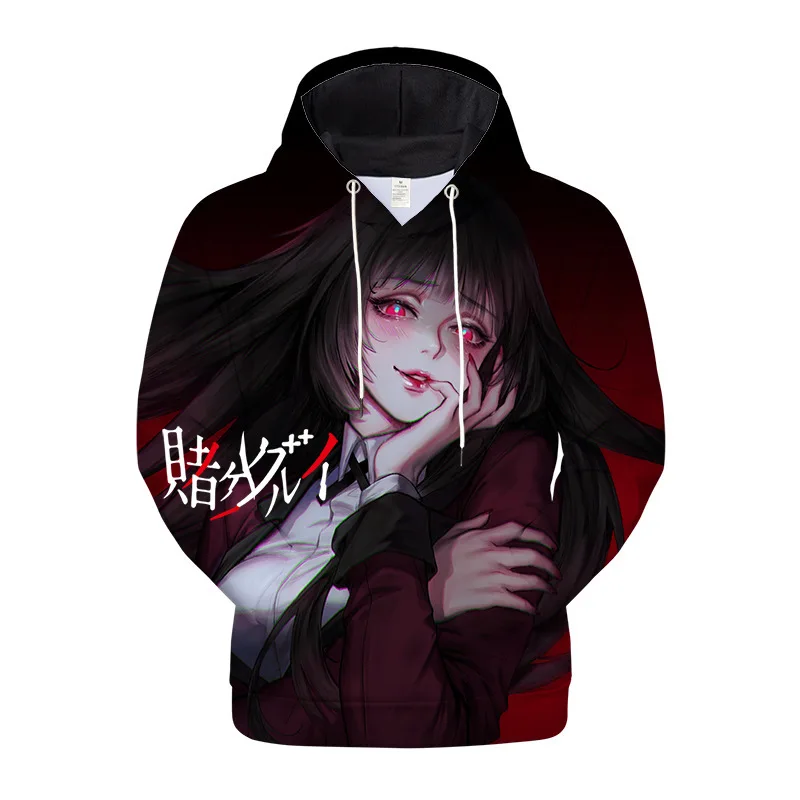 Thin Hoodie Jabami Yumeko Cosplay Kakegurui Loose Anime Cute Hooded Sweatshirt Unisex Oversized 4XL Summer Casual Streetwear