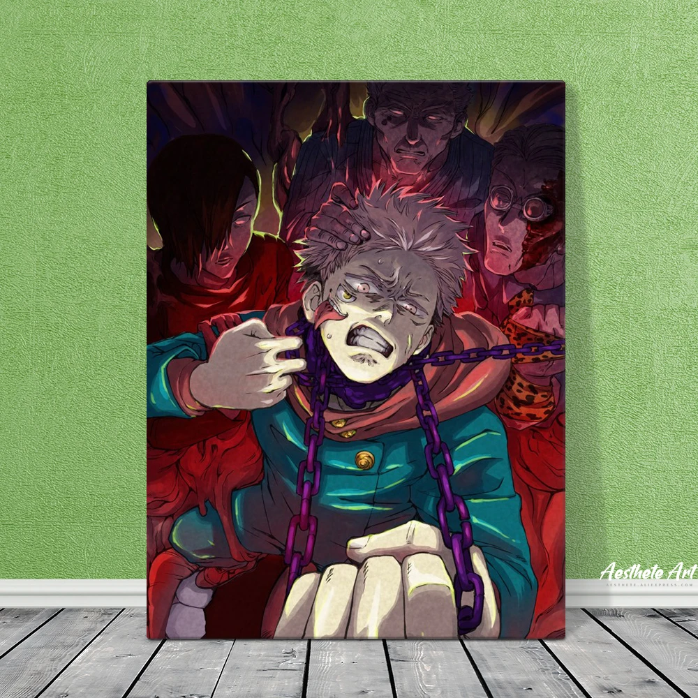 Художественная Картина на холсте из аниме джутсу художественный постер с