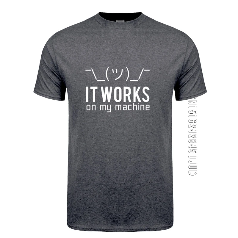 Футболка мужская с забавной надписью &quotGeek It works on my machine&quot хлопковая тенниска