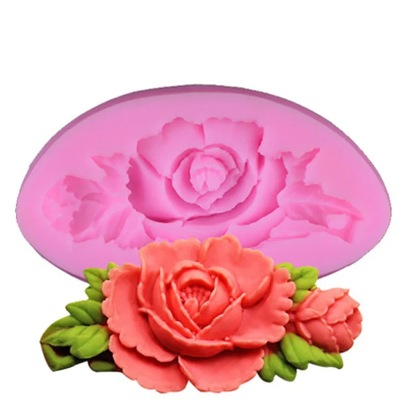 MJ112 силиконовые формы для выпечки в виде цветка розы 1 шт. 3D форма торта шоколада