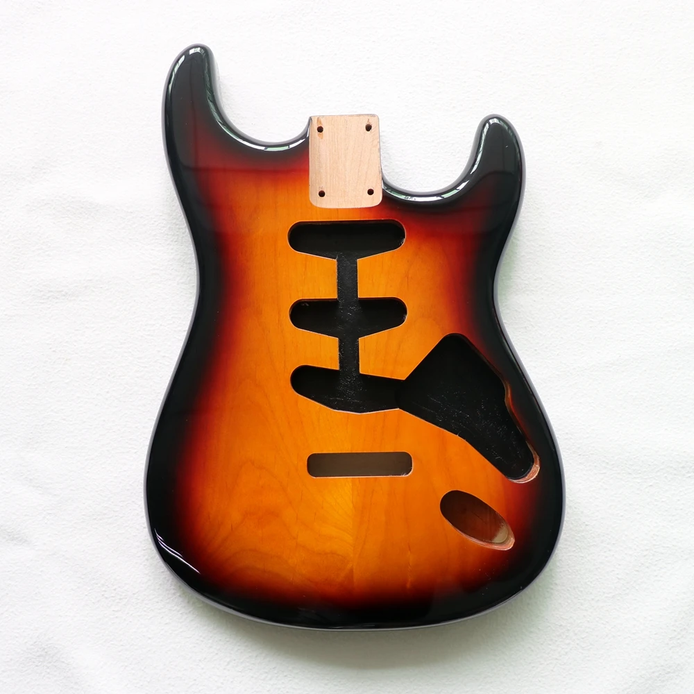 

ST Alder Double-Pin Body Electric Guitar Accessories Single Single Single Semi-finished Alder Wood DIY Body Sunset Color Light
