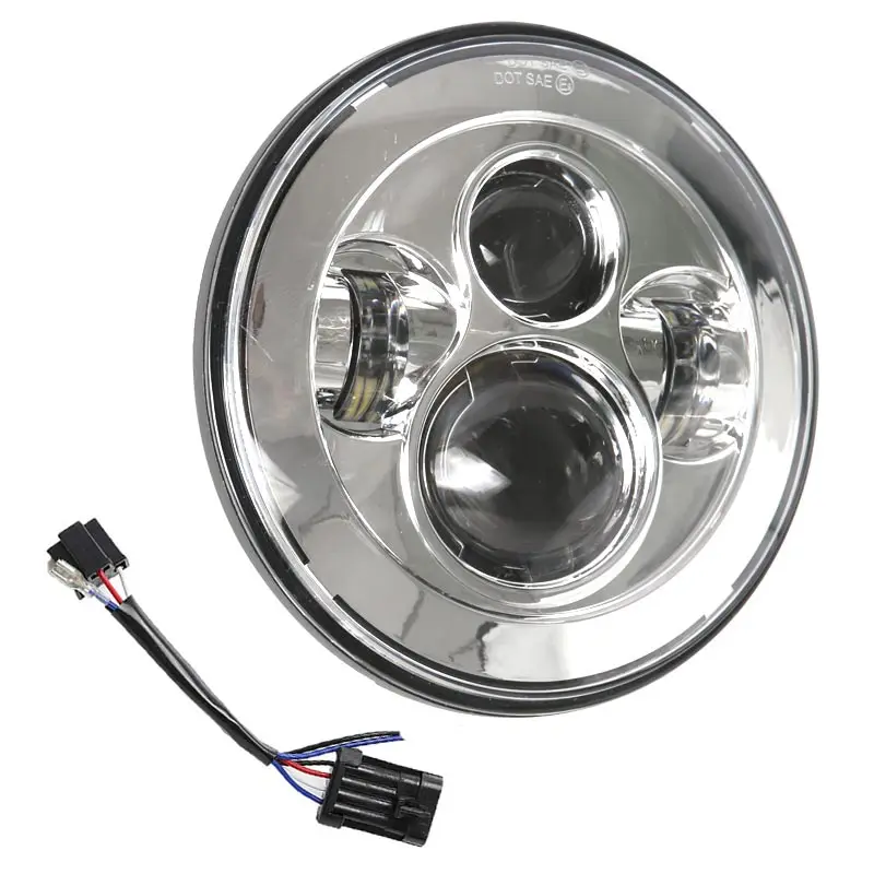 Для Harley Round 7 &quotмотоциклетная черная светодиодная фара с мотором для фар фары