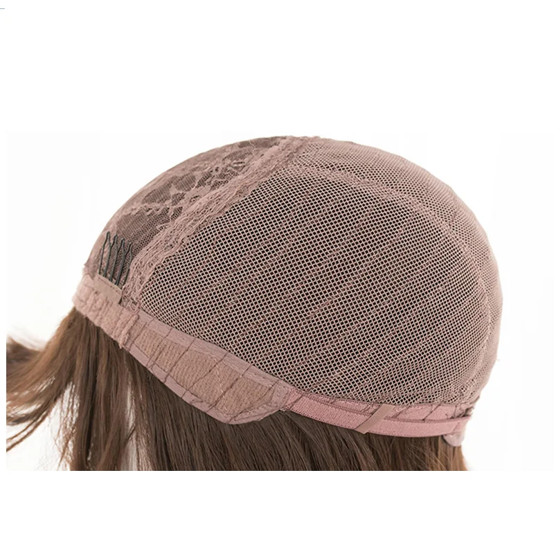 LUPU коричневый короткий волнистый Боб волос Косплей для женщин парик с челкой