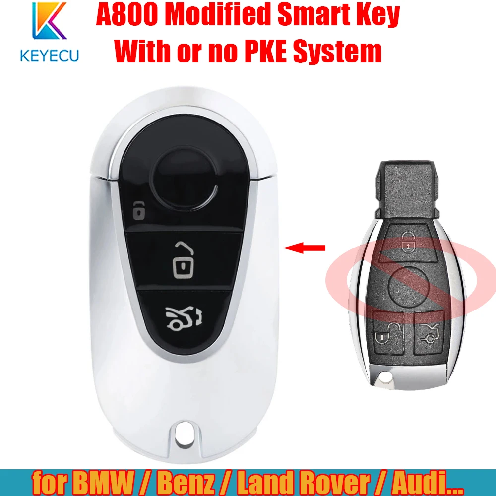 Keyecu Modified Boutique Smart Remote Shell Case LCD Screen with OBD for BMW for Ford Mazda Toyota Porsche Honda Cadillac