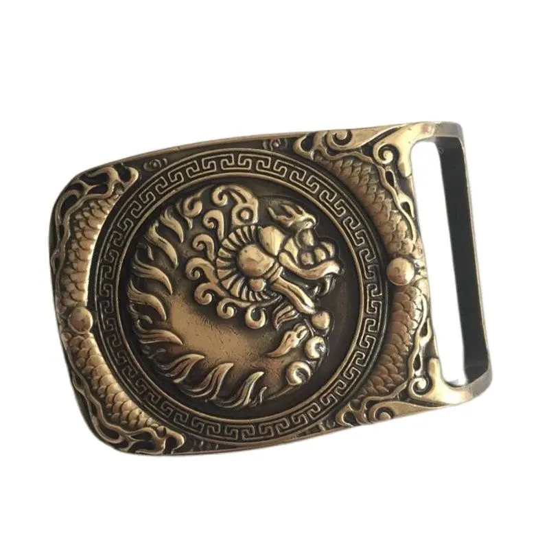 

Пряжка для ремня с 3D драконом из твердой латуни, стильная модная мужская Пряжка, аксессуары для джинсов, для ремня шириной 4 см