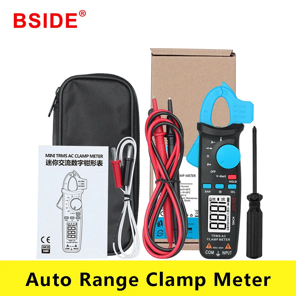 Цифровой мультиметр BSIDE ACM81 тестер с функцией True RMS и задней клипсой 1 мА V
