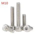 Болт с шестигранной головкой M10x20-100, 25, 30, 35, 40, 50, 60, 70, 80, 90, из нержавеющей стали, шестигранный болт DIN912, 1 шт., M10 * 20