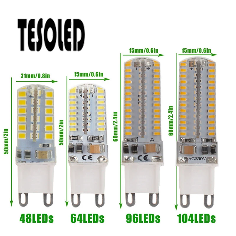Светодиодная лампа кукурузная G9 7 Вт 9 10 12 SMD 2835/3014 48/64/96/104 светодиоды AC220V для