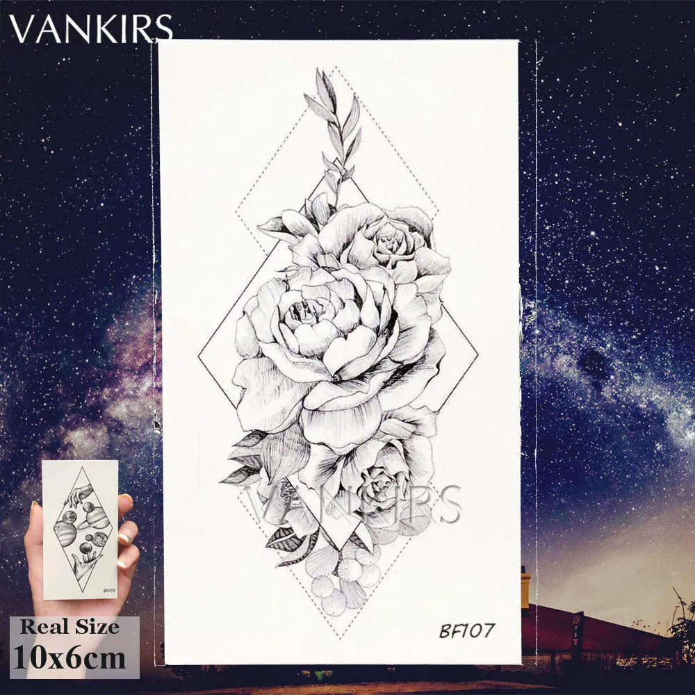 VANKIRS в виде геометрических фигур ромбов татуировки Временные лотоса волк мужская