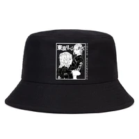 2021tokyo revengers summer hat anime printing style women men panama bucket hat cap the design flat visor harajuku fisherman hat