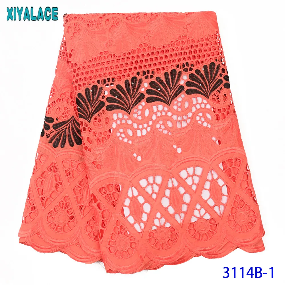 Высокое качество африканская швейцарская 100% хлопковая кружевная ткань