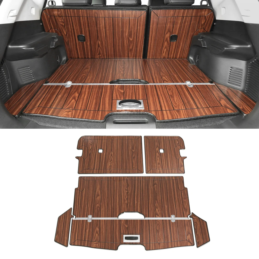 

Car Accessories Trunk Mats Cargo Liner Set Synthetic Wood Tray Wooden Pad Boot Mat Carpets For Nissan X-Trail Rogue 2013-2019
