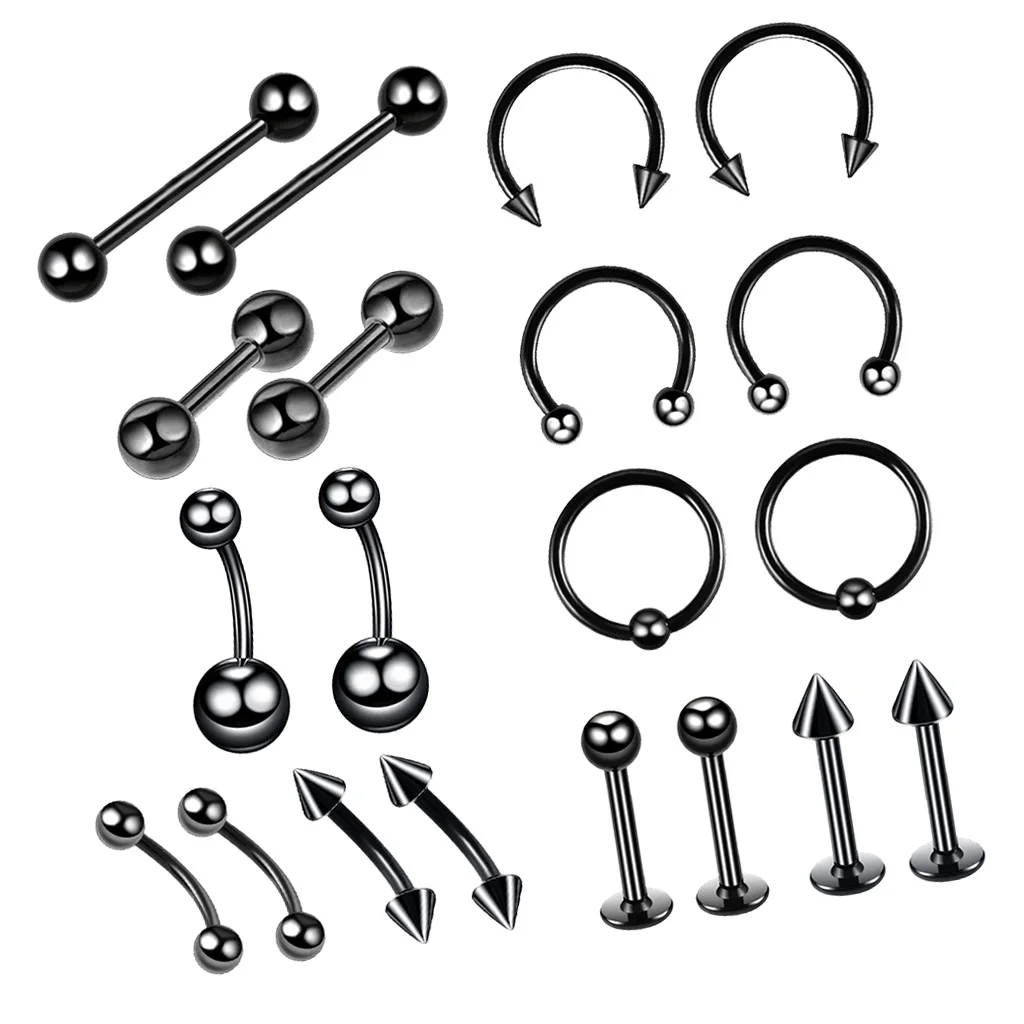 20 шт. кольцо для пирсинга носа губ в язык бровь пупок живота классический