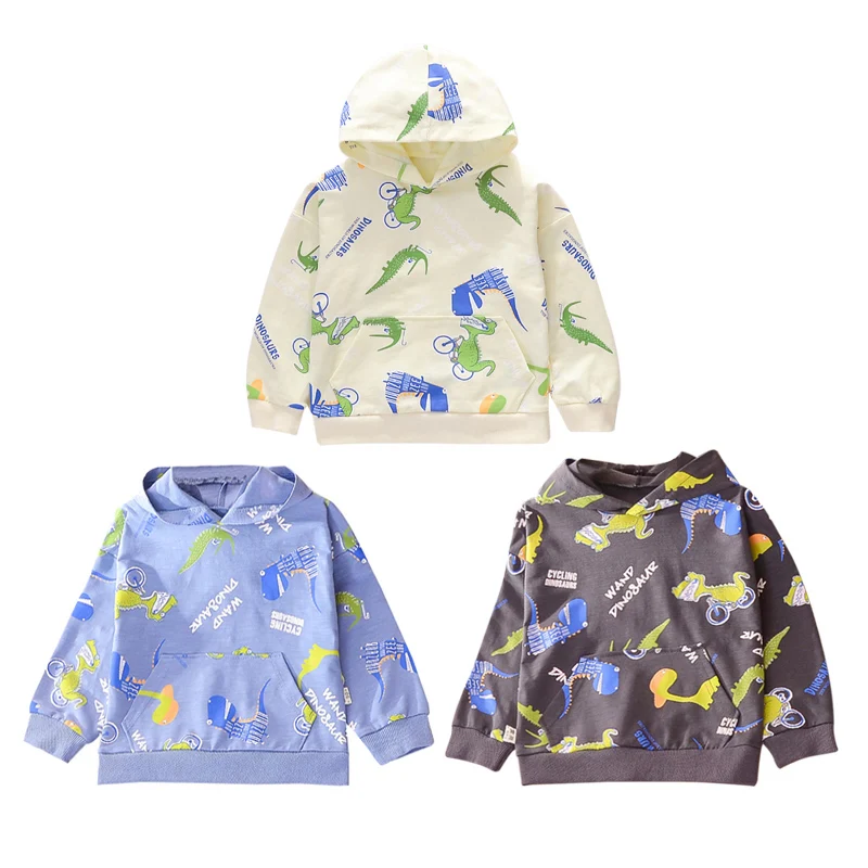 

Baby Boys Hoodie Sweatshirt Autumn Winter Children Clothes Kids Outerwear Cartoon Dinosaur Print Tops Casual Boys Outfits New
