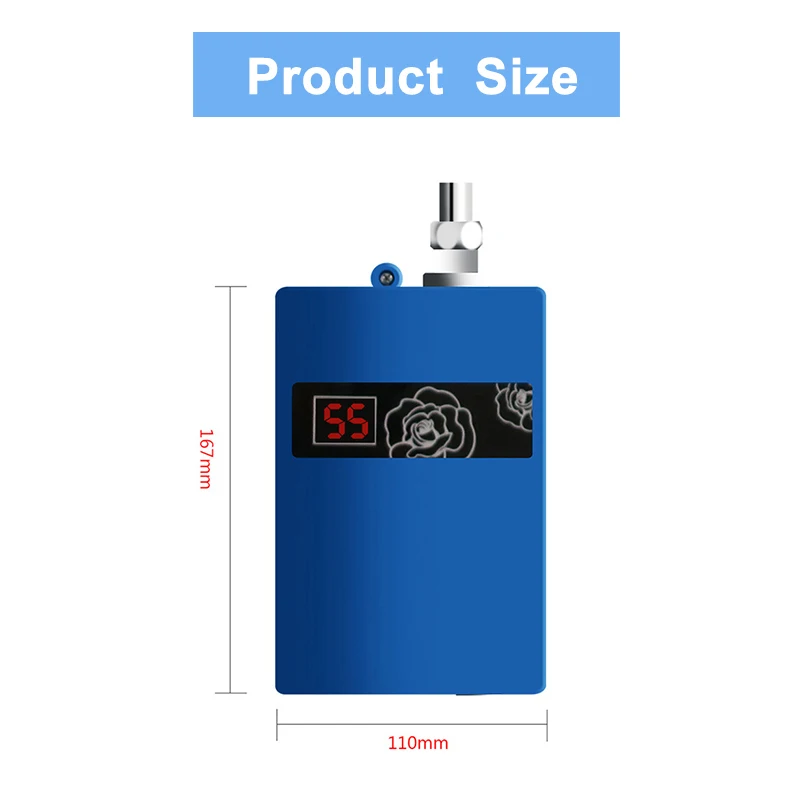 Universal 300W Electric Water Heater Instant Tankless Water Heater 220V 3KW Temperature display Heating Shower+Shower Nozzle