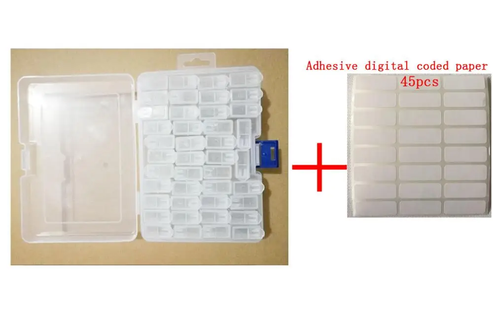 Box-45Labels 42 больших ячеек коробка для хранения для DIY алмазной живописи пластиковая коробка для хранения Стразы мозаичные бусины Органайзер 42 больших решетки - Цвет: Box-45Labels