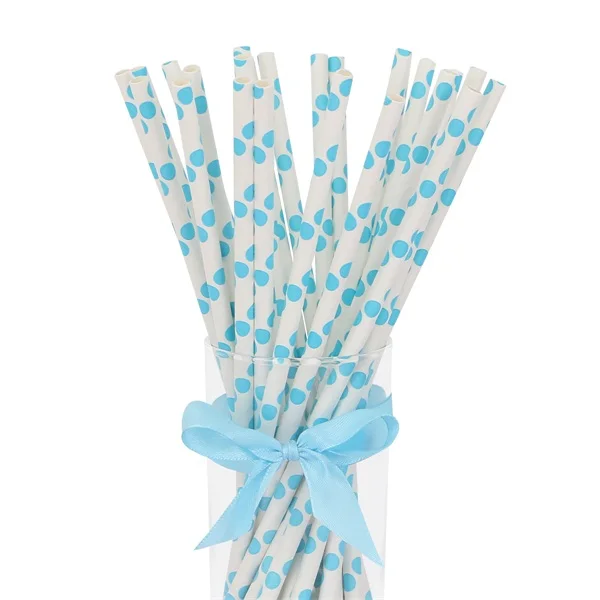 Light blue wave 1 Набор, 125 шт/250 шт, цветные бумажные соломинки с ананасом, соломинки для питья, летний праздничный декор для напитков, декор для дня рождения - Цвет: Light blue wave