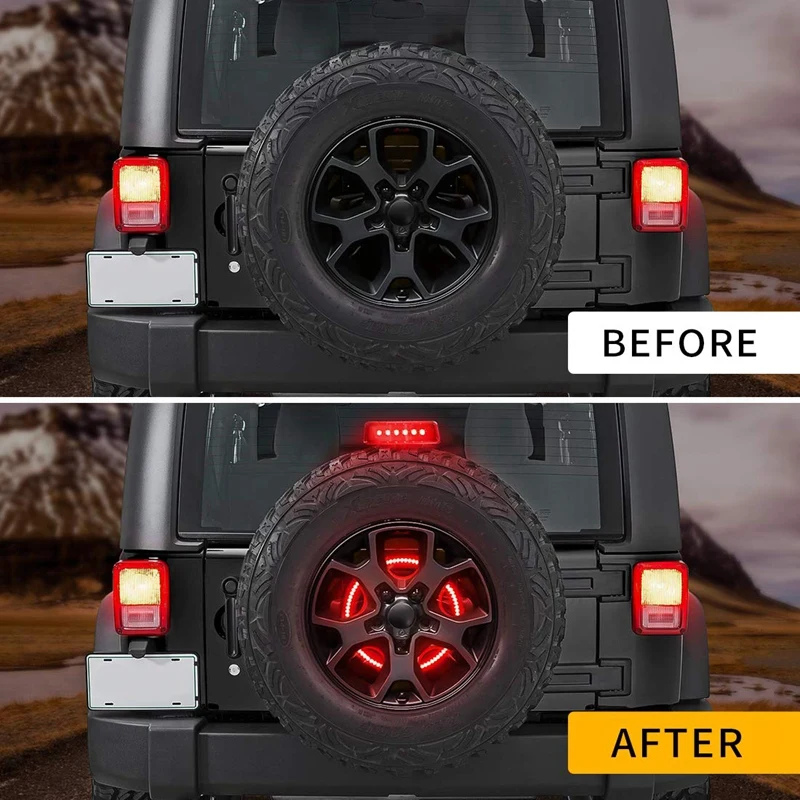 Светодиодный 3-й третий тормозной светильник + запасной для шин колесный Jeep Wrangler JK