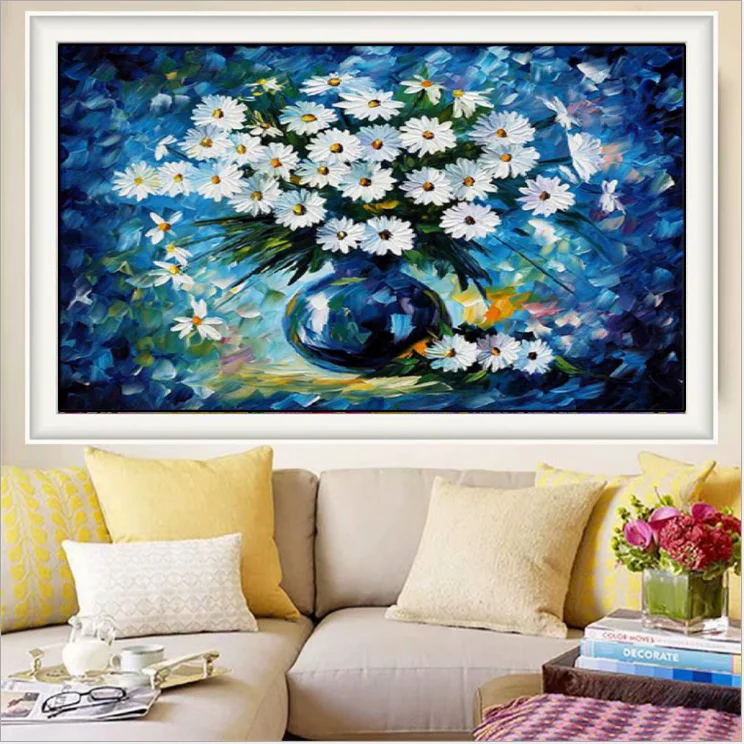 Дайзи флауэр 5D самостоятельная алмазная живопись полностью мозаичный узор искусства вышивки для домашнего украшения вышивка крестом.