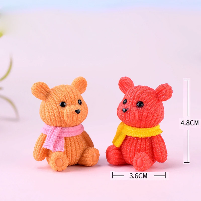 Мини милый медвежонок из смолы, фигурка из мультфильма, животное, медведь, модель, фигурка, коллекция игрушек, кукла, игрушка, подарок для fguurines, домашний декор