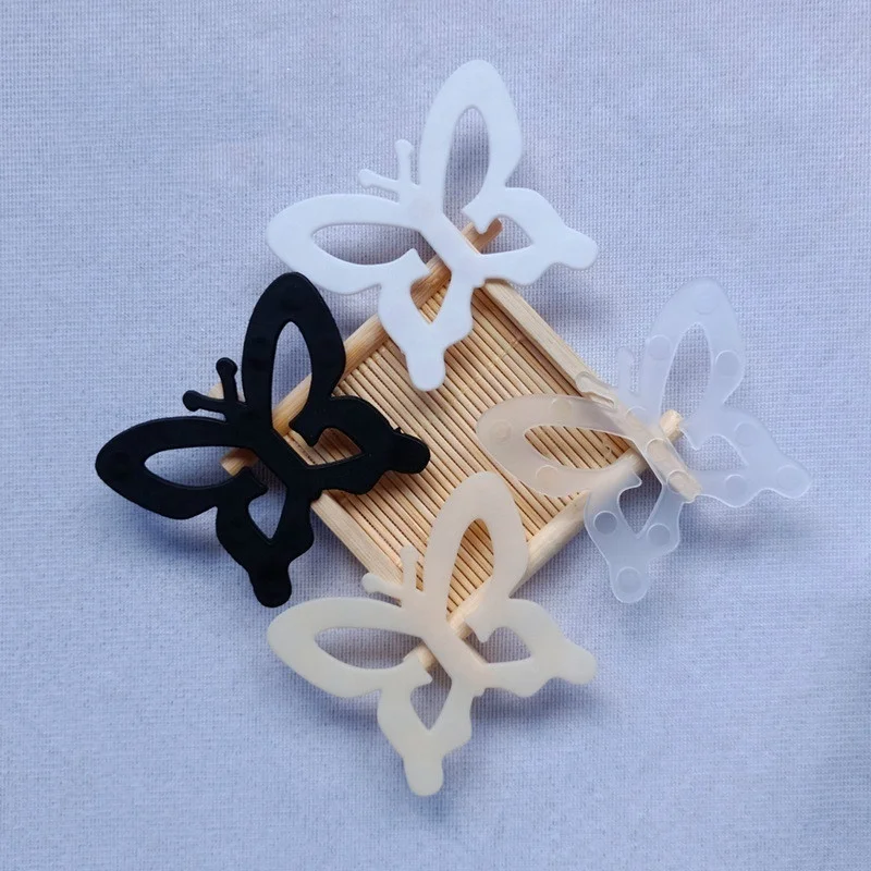 8 шт. Нескользящие бюстгальтер ремешок зажимы бабочка декольте Управление Скрыть