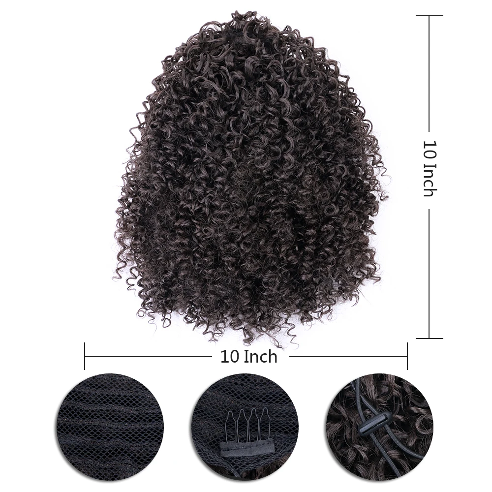 Кудрявые афро кудрявые конский хвост Афро американский короткий обруч