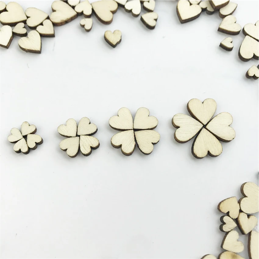 100/200 шт. деревянные настольные украшения в виде сердца|Украшения своими руками