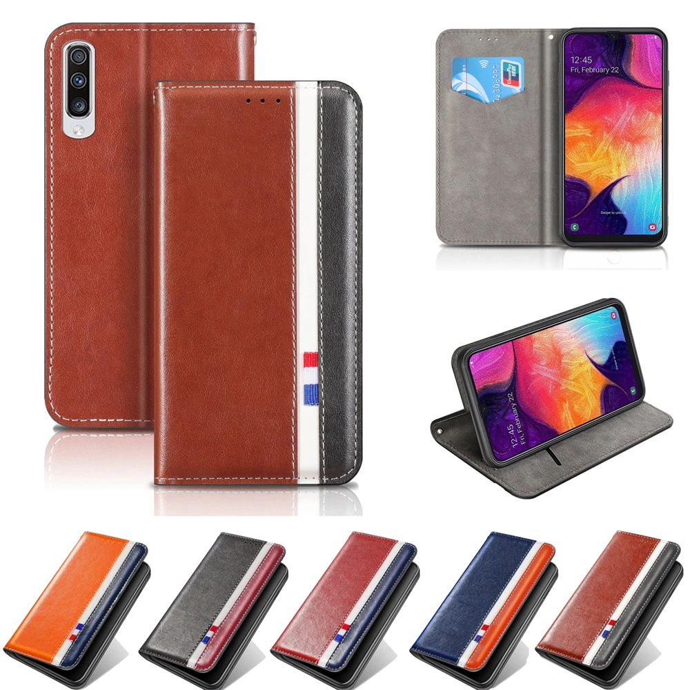 Флип чехол на Etui samsung A50 Роскошный кошелек из искусственной кожи Чехол для A10 A20 A30