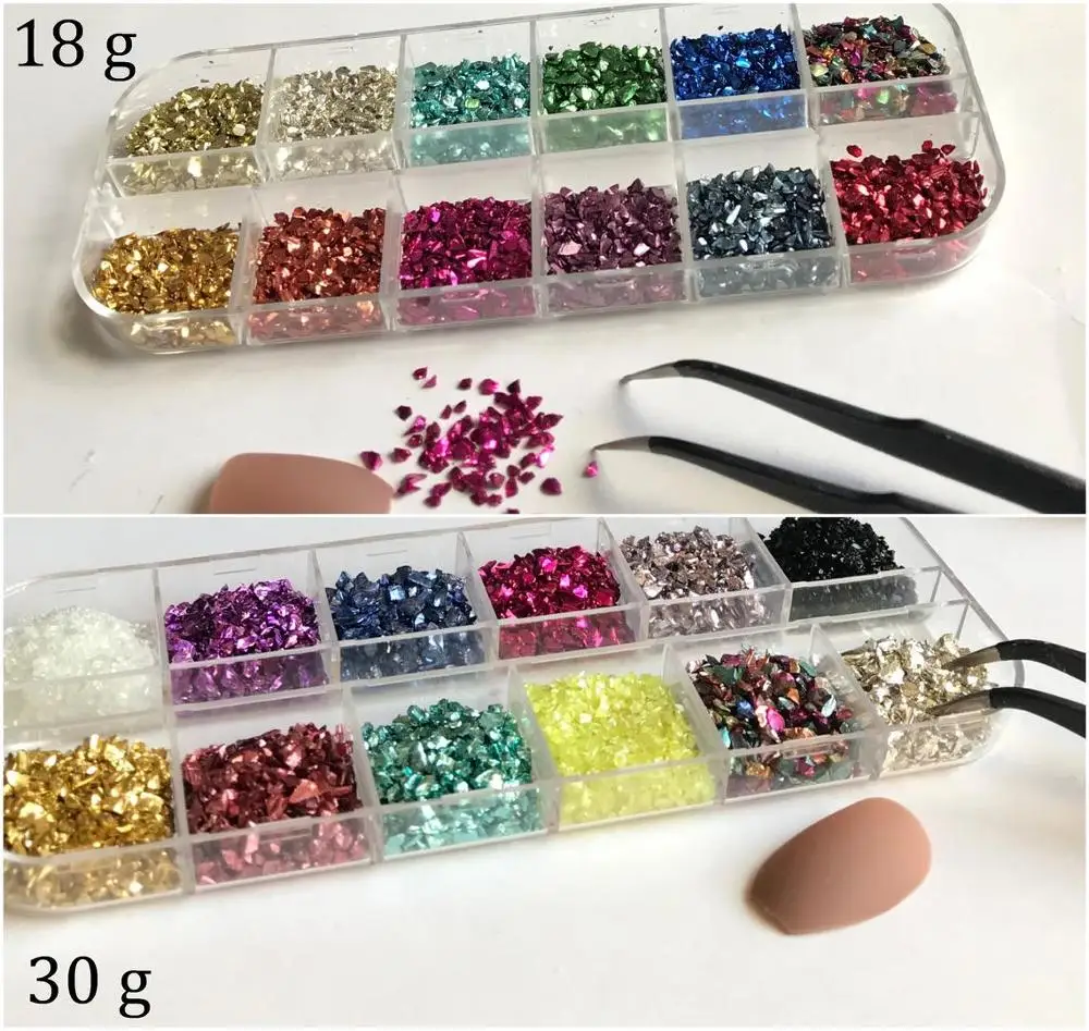 

Small Irregular crushed Broken Glass 3D Nail Art ,Resin art, Mobile Phone, Shell Glitter Stone Decoration