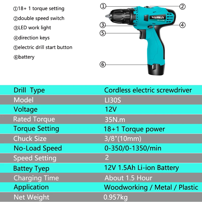 Новинка электрическая дрель 12 В шуруповерт с электроинструментами 1 литиевая