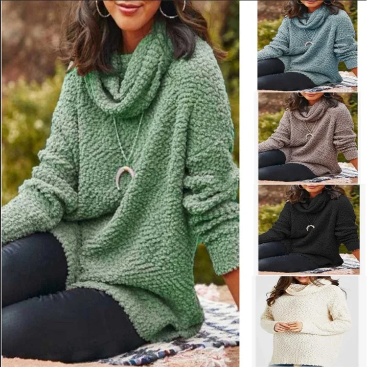 

Winter 2021 new fashion women's plush blouse solid color jacket
