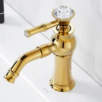 bathroom sink faucet gold basin faucets brass water tap cold and hot golden finish luxury washbasin mixer deck mount single hole