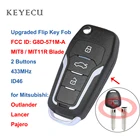 Keyecu обновлен флип дистанционный ключ-брелок от машины 2 кнопки 433 МГц ID46 для Mitsubishi Pajero Lancer Outlander G8D-571M-A