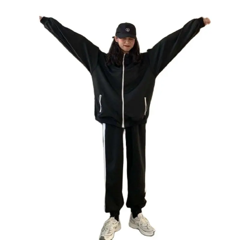 

Spring And Autumn New Casual Sportswear Suit Women's Clothing 2022 Fashion Loose Student Jacket Trousers Two Piece Set Women