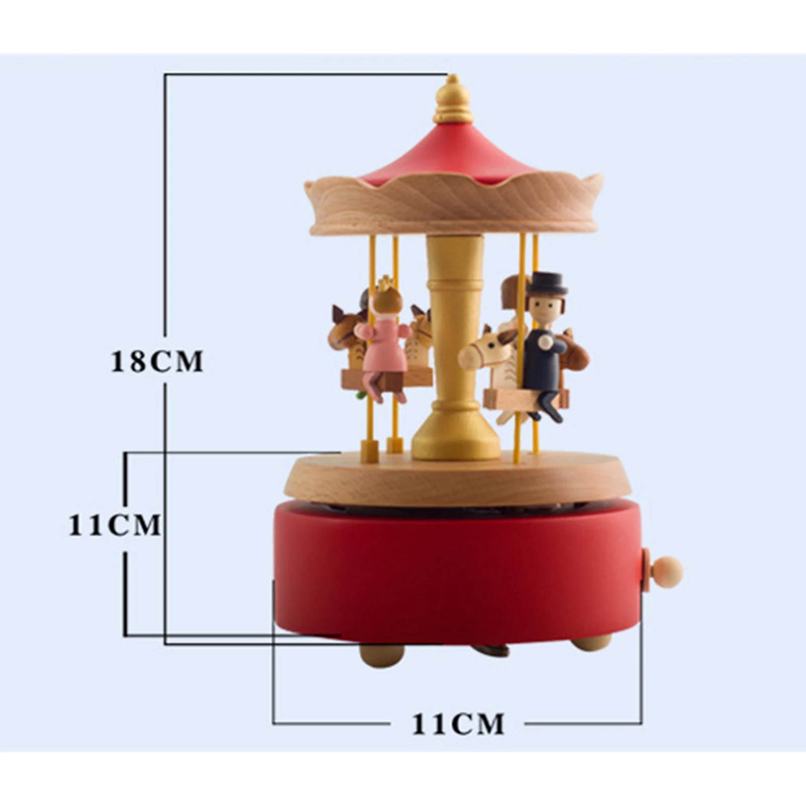 

Liftable Carousel Musical Box Wooden 360 Degree Rotating Lifting Music Box Retro Crafts Birthday Gift Vintage Home Decoration