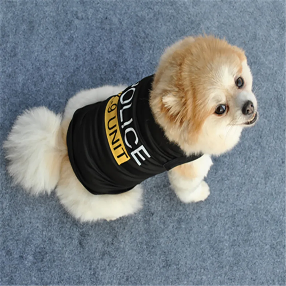 Pet Puppy Summer Vest Police K-9 Unit T Shirt Dogs Costume Dog Pet Clothes Puppy Coat Apparel Dog Fashion Sleveleess Sports Vest