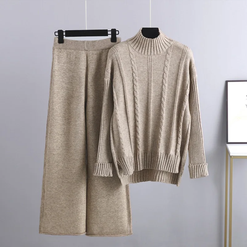 Женские трикотажные комплекты из 2 предметов однотонный Повседневный пуловер