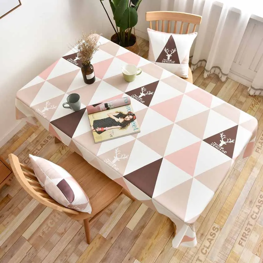 Скатерть с геометрическим рисунком оленя лимона чехол на стол Пылезащитная